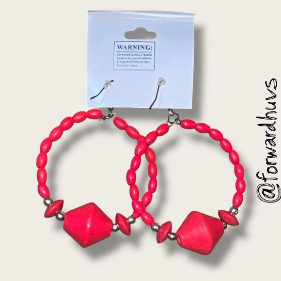 Bundle Sale 3 for $15 | Princess Accessories Red Hoop Earrings - Picture 4 of 6